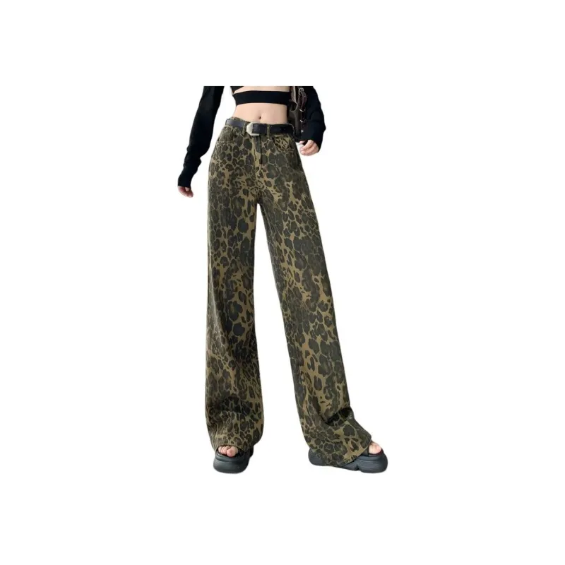 IJRJ Jeans Unisex Leopard Print-3