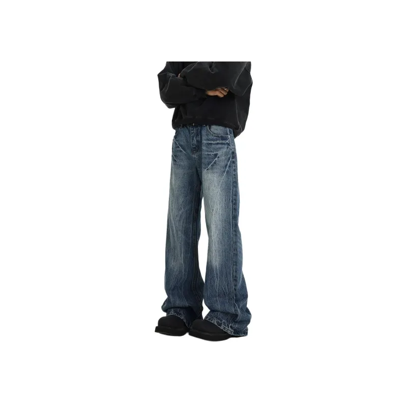 SUNSETMONENT Jeans Unisex Vintage Blue-0