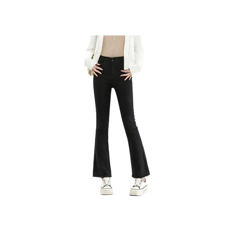 FAWENXIANGZI Jeans Women's Black-2