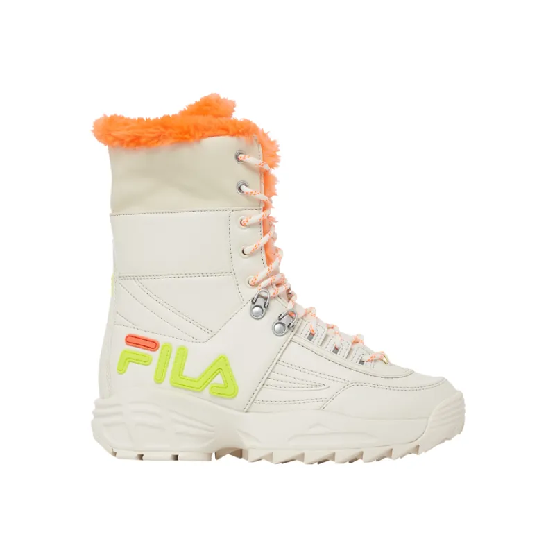 FILA Disruptor Boot Thermal Waterproof Abrasion Resistant Knee High Snow Boots Women's White-1