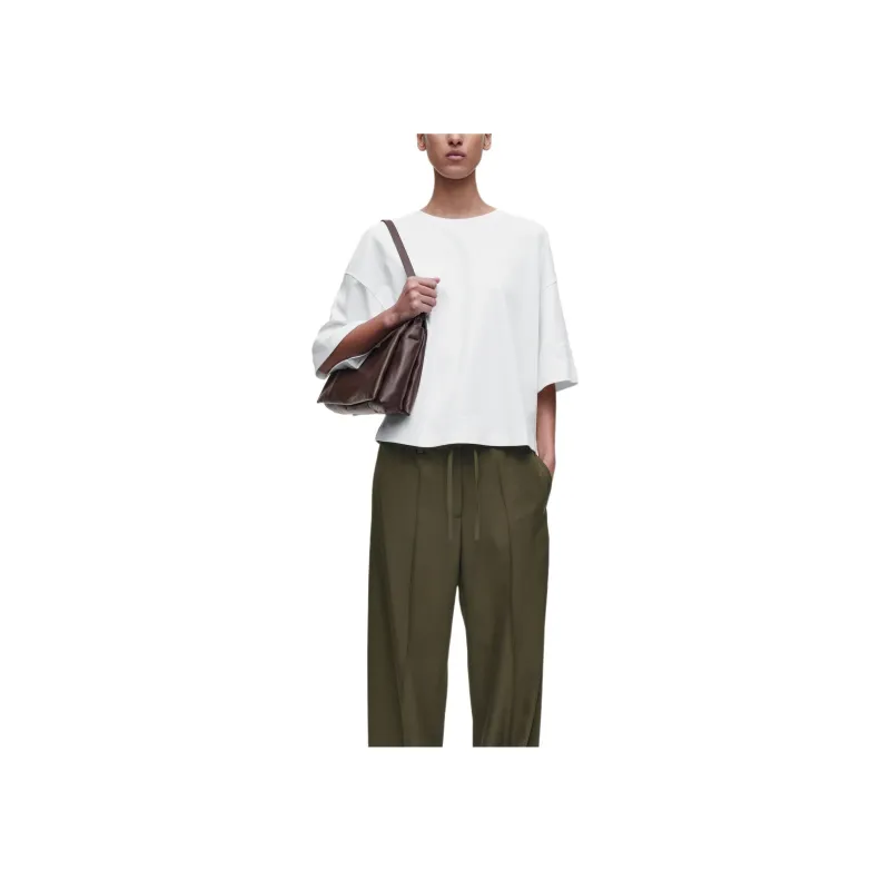 COS Drop Shoulder Sleeve T Shirt Women's White-4