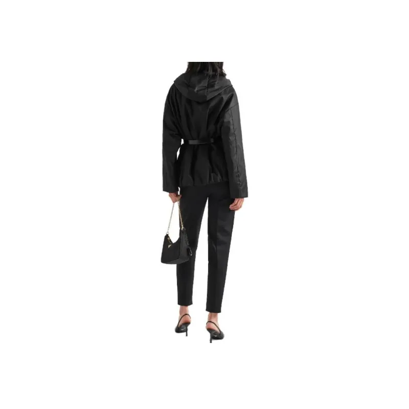 PRADA Re Nylon Belted Hooded Jacket-3