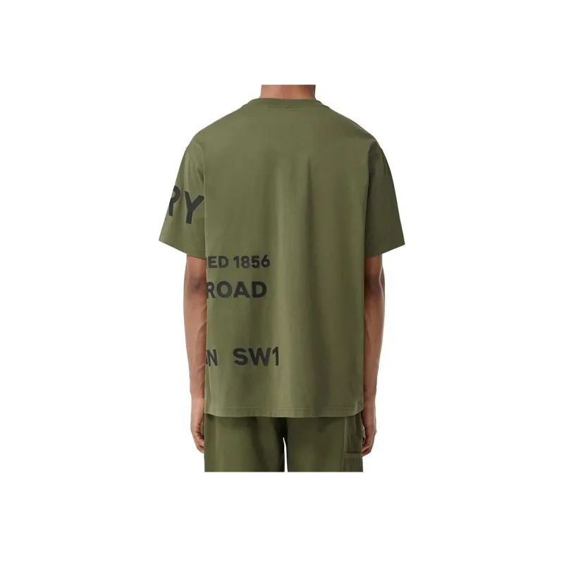 Burberry Horseferry Print Cotton Oversized T-shirt Olive/Black-2