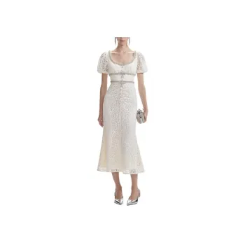 Self portrait Floral Lace Embellished Midi Dress