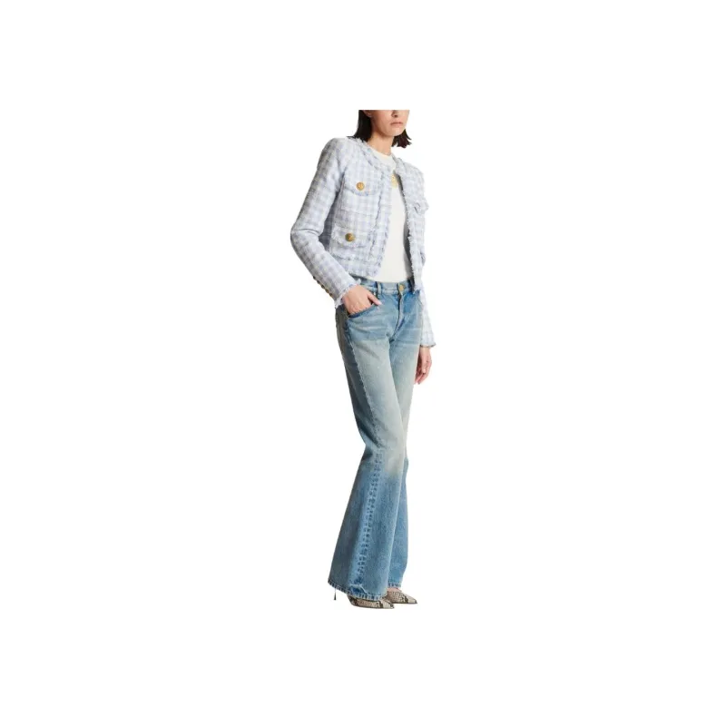 BALMAIN Western Bootcut Denim Jeans-4