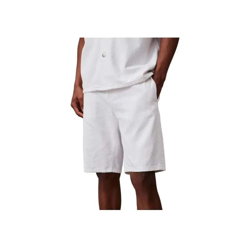 CALVIN KLEIN Denim Shorts Europe Version Men's White-2