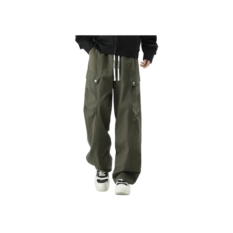 CAREBEARS Casual Pants Unisex Army Green-1