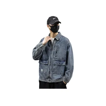 Tonlion Denim Jacket Unisex Vintage Blue