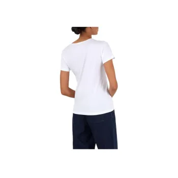 SUNSPEL Solid Color Pullover Loose Fit Crew Neck Short-Sleeved T-Shirt Women's White