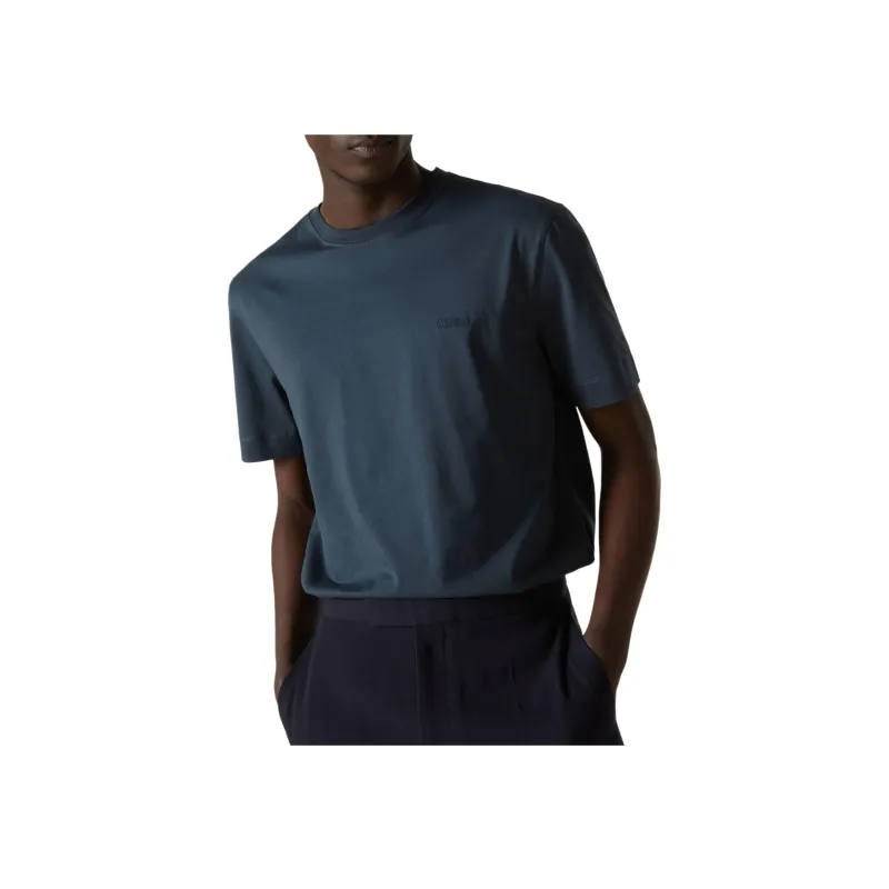 Ermenegildo Zegna Logo Embroidered Crewneck T Shirt-4