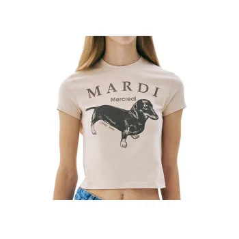 MARDI MERCREDI SS25 T Shirt Korean Style Women's Gray/Umber