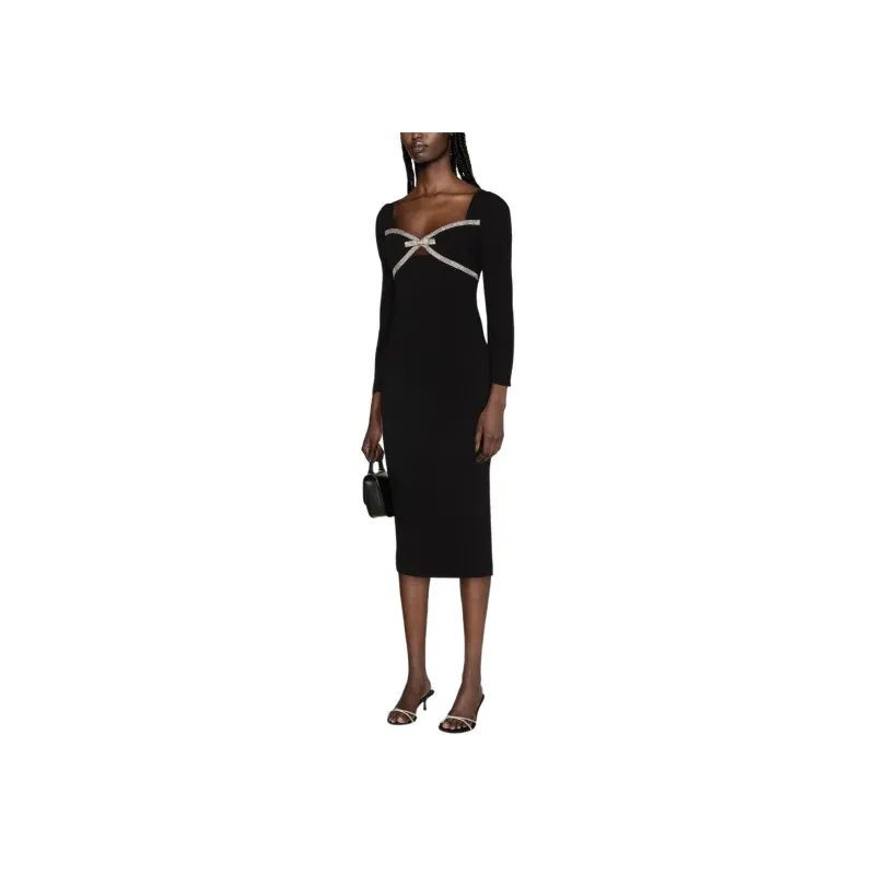 Self portrait Bow detail Crepe Midi Dress-1