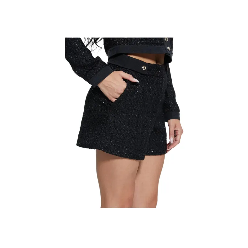 GUESS Clarissa Metallic Tweed Shorts Casual Shorts Women's Black-3