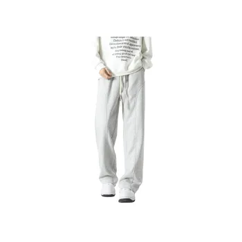 FAKE VINTAGE Casual Pants Unisex White Heather Gray