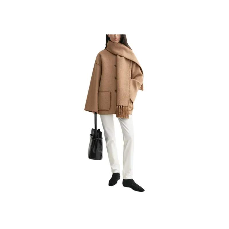TOTEME Buttoned Whipstitch Trim Scarf Jacket-1