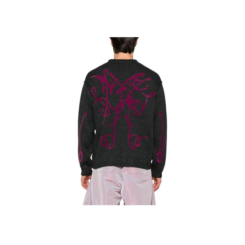 Acne Studios Graphic Printed Distressed Jumper-2