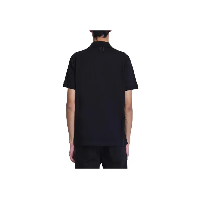 FENDI Logo Detailed Short Sleeved Polo Shirt-2