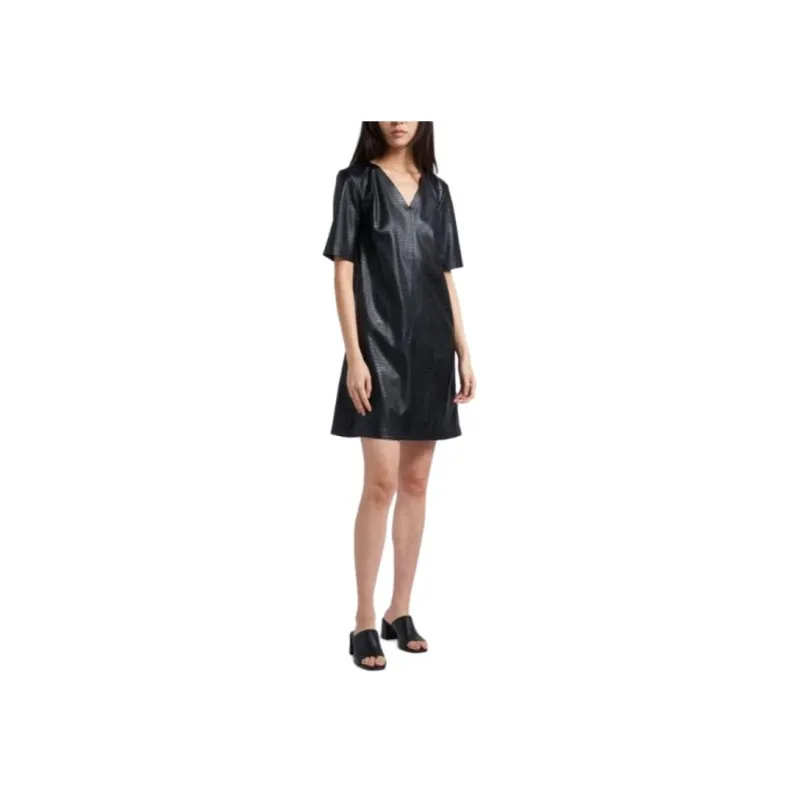 MaxMara Eliot Collection Crocodile-Print Dress Short-Sleeved Dresses Women's Black-3