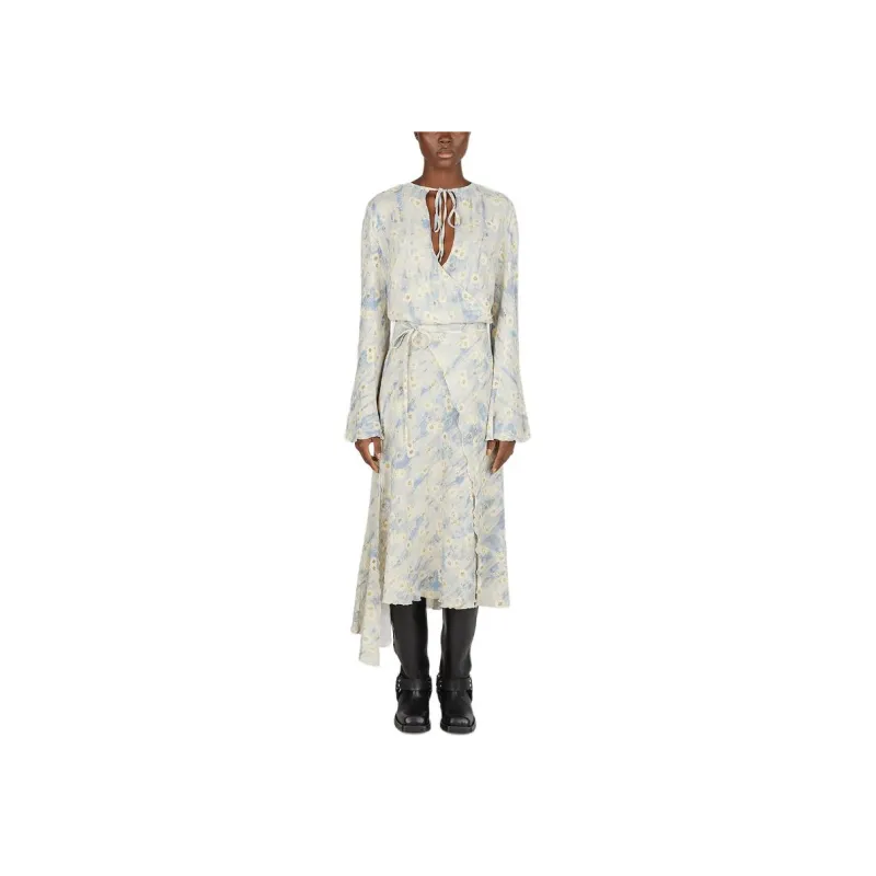 Acne Studios Long Sleeved Dresses Women's Blue-3