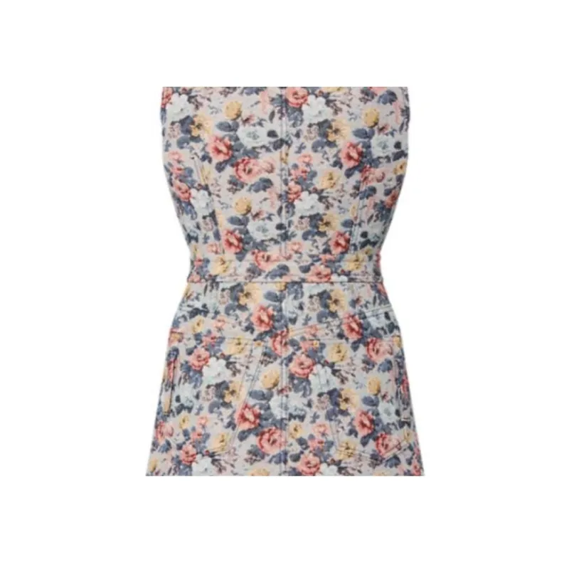 Lv Floral Jacquard A Line Dress-5