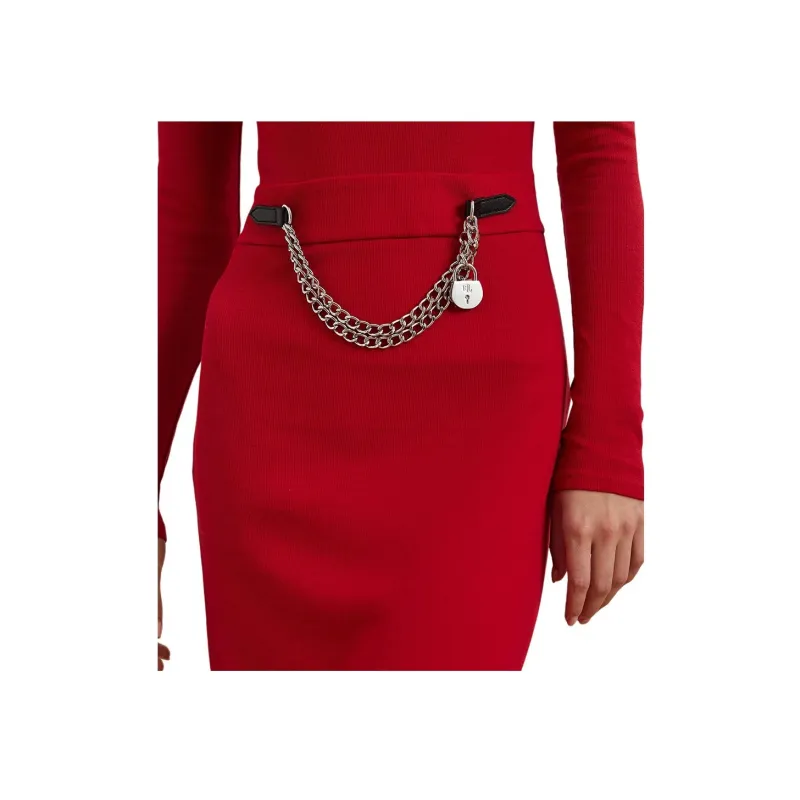 LAUREN RALPH LAUREN FW24 Long-Sleeved Dresses Women's Red-4
