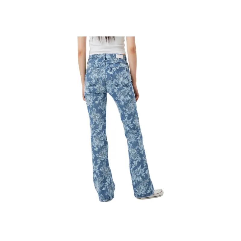 GAP X LoveShackFancy High Rise Floral '70s Flare Jeans With Washwell Indigo Flowers-4