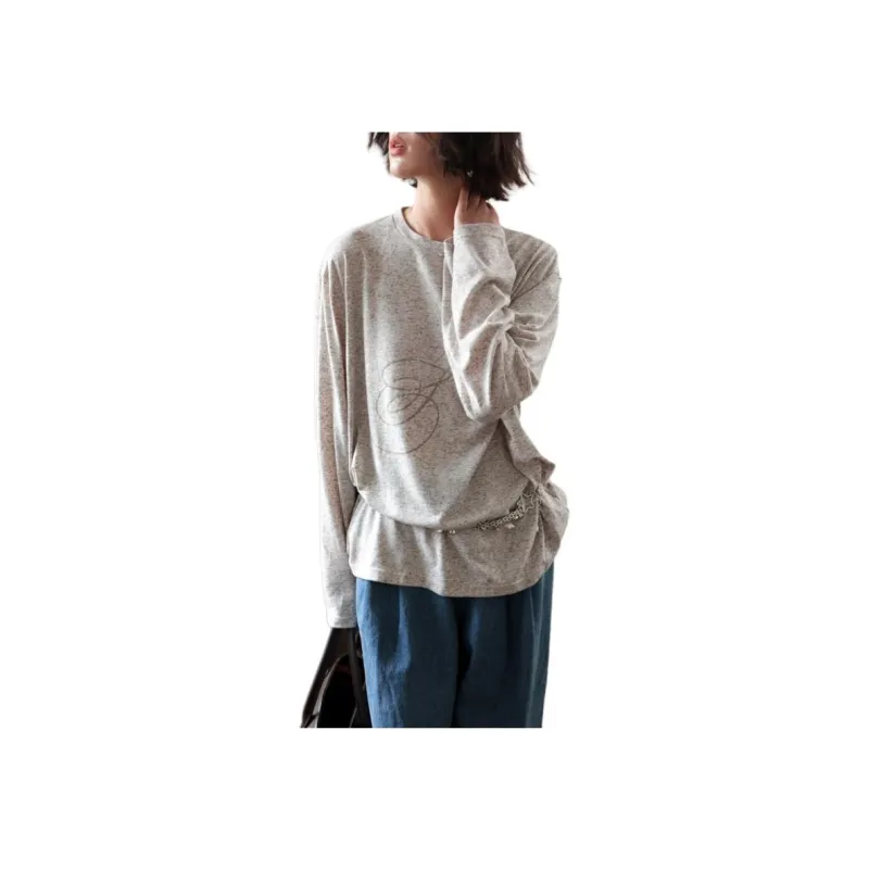 SUPERSCAPE Drop Shoulder Sleeve T Shirt Women's-3