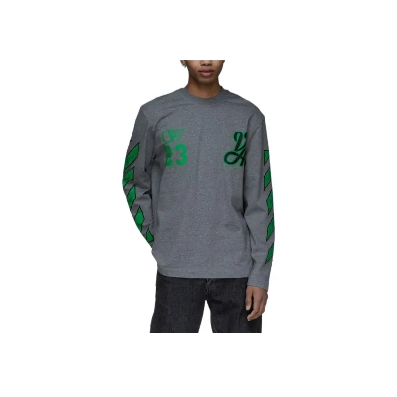 OFF WHITE Logo print Long sleeved T shirt-2