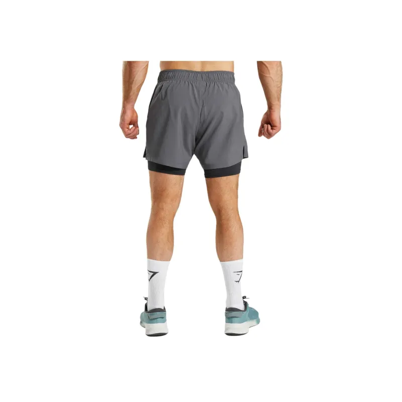 GYMSHARK SPORT 5' 2 IN 1 SHORTS Casual Shorts Men's Silhouette Gray-1