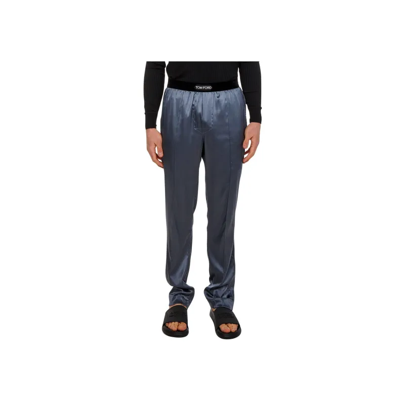 TOM FORD Logo Waistband Satin Pajama Trousers-1