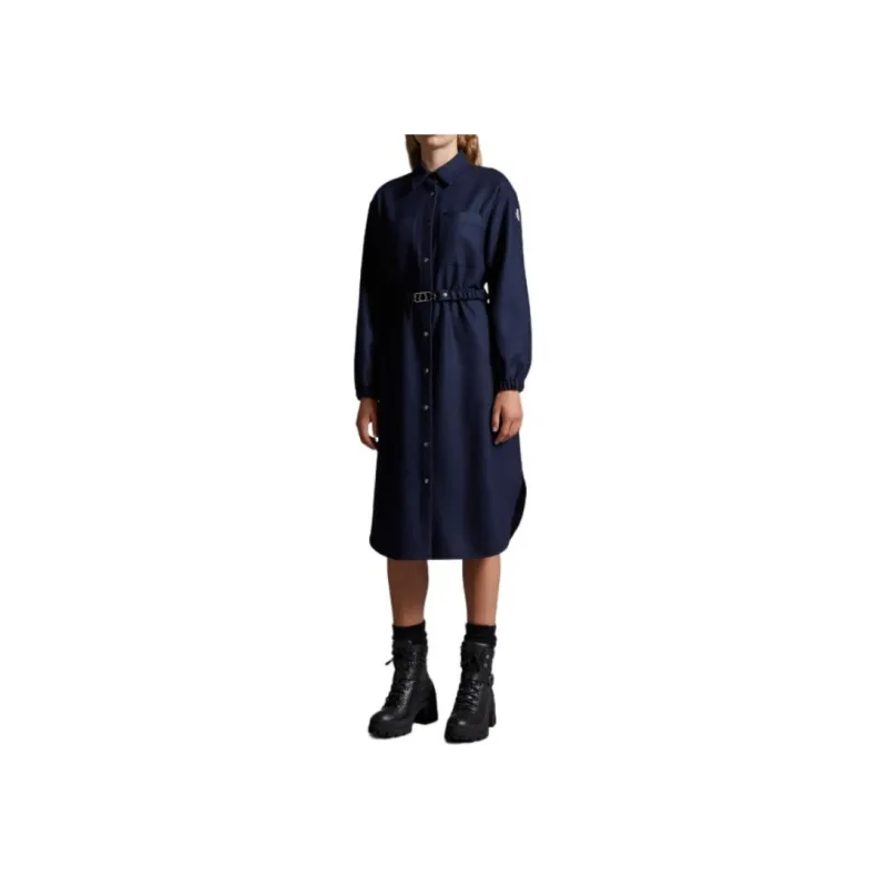 Moncler Trench Coats Women's Dark Blue-3