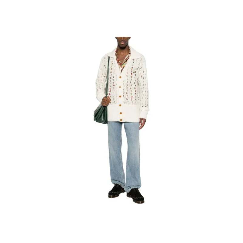 Vivienne Westwood Logo embroidered Open knit Cardigan-1