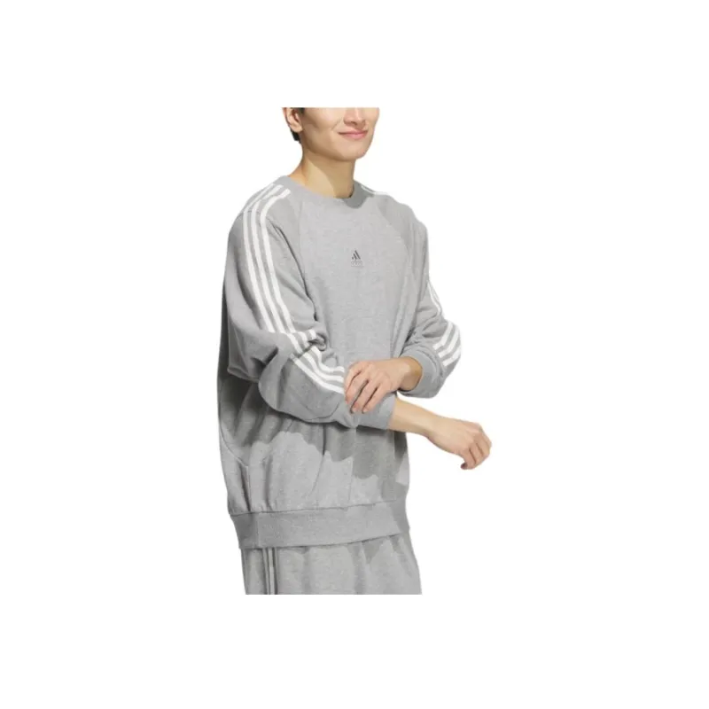 Adidas 3 STRIPES CREW SWEATSHIRT Unisex Medium Heather Gray-3