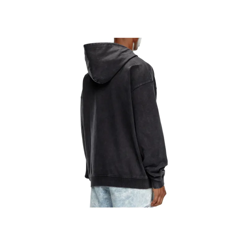 DIESEL S Boxt Hood Q7 Multi Layered Logo Printed Hoodie-2