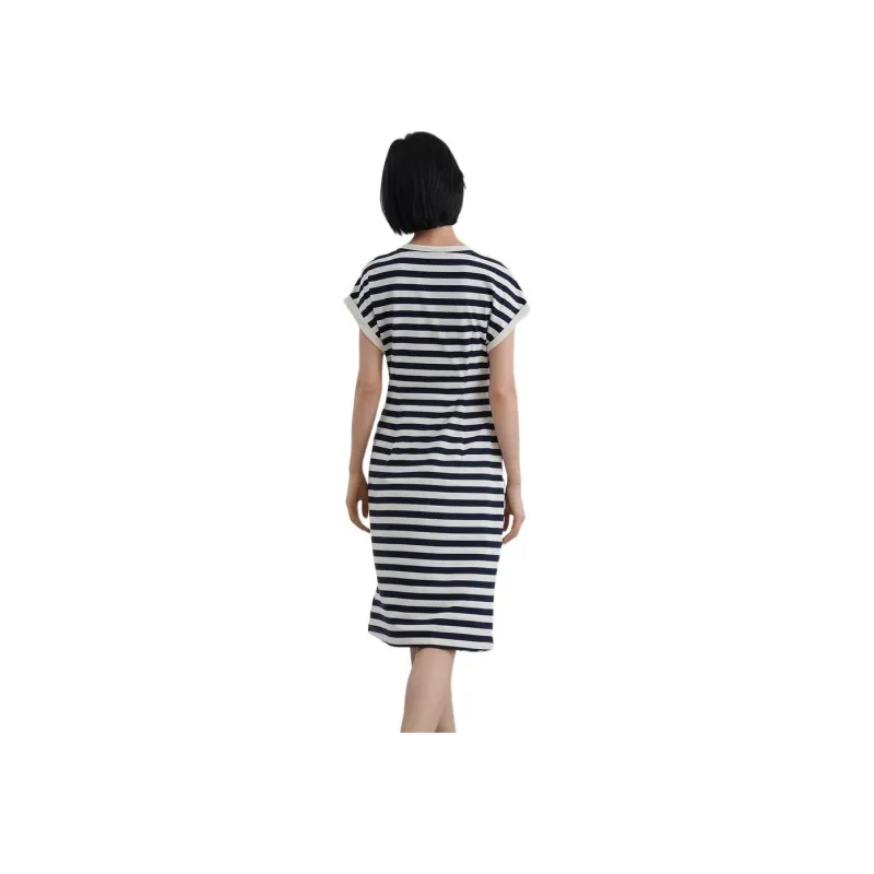 IHIMI Short Sleeved Dress Women's Navy Blue-0
