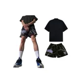 Black T-Shirt+Black Shorts[Ready-to-Wear Two-Piece Set]