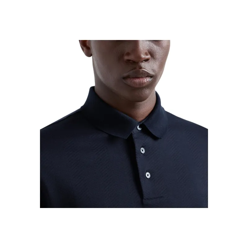 EMPORIO ARMANI 3D effect Embossed Jacquard Jersey Polo Shirt-3