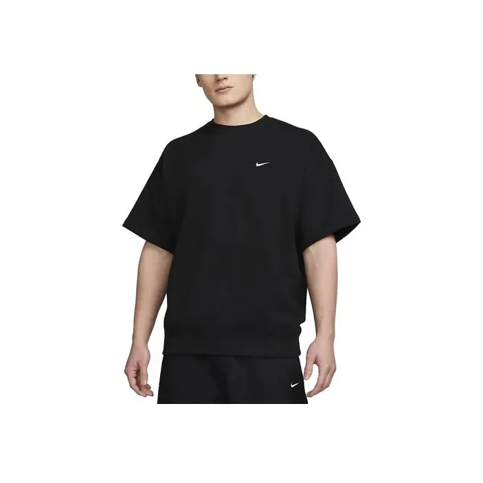 Nike Solo Swoosh Short-Sleeve French Terry Top Black/White-0
