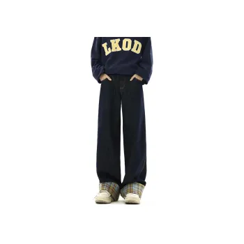 QOTRIOCK Jeans Unisex Navy Blue