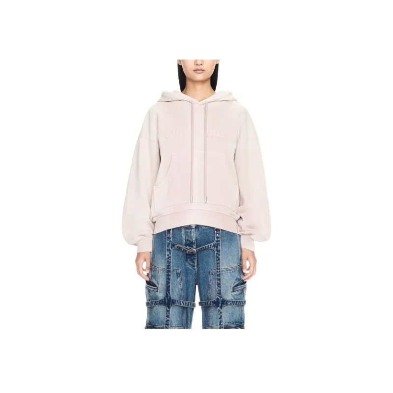 OFF WHITE Laundry Logo embroidered Cotton Hoodie-1