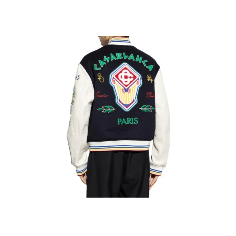 CASABLANCA Chenille Patchwork Bomber Jacket-4