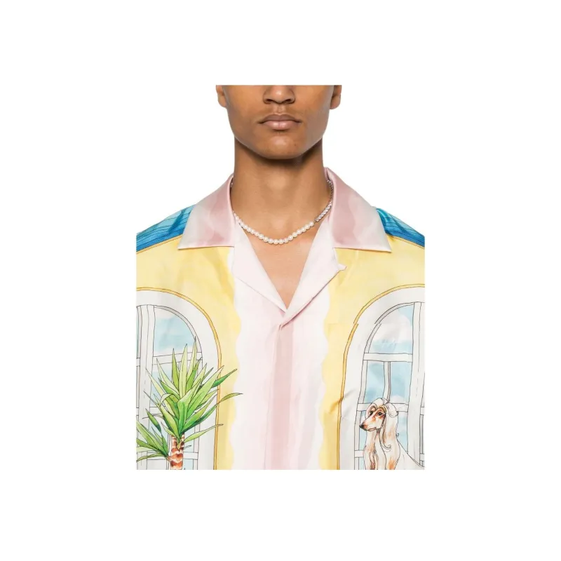 CASABLANCA Apartement print Silk Shirt-1