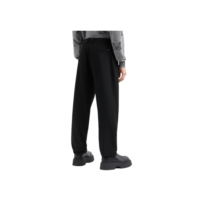 EMPORIO ARMANI Compact Fabric Chinos With Wool Finish-3