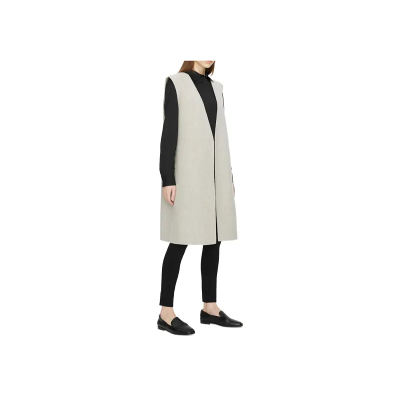 THEORY Vests Women's Gray White Mixed Color-3