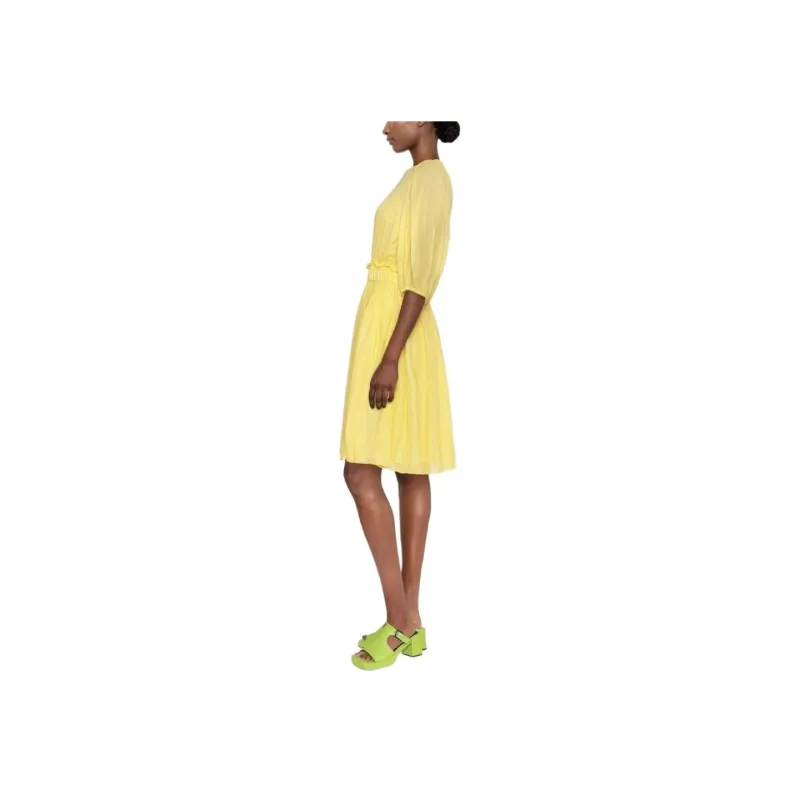 RED VALENTINO REDValentino Puff-Sleeved Midi Dress-3
