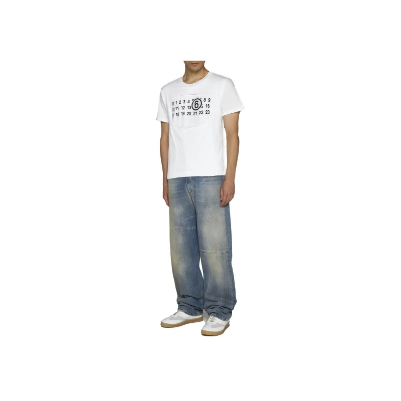 MM6 Maison Margiela Numbers motif Cotton T shirt-1