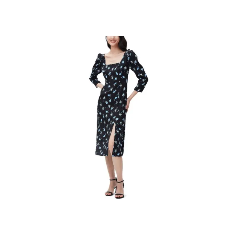 DVF Diane Von Furstenberg SS23 Long-Sleeved Dresses Women's Black-1