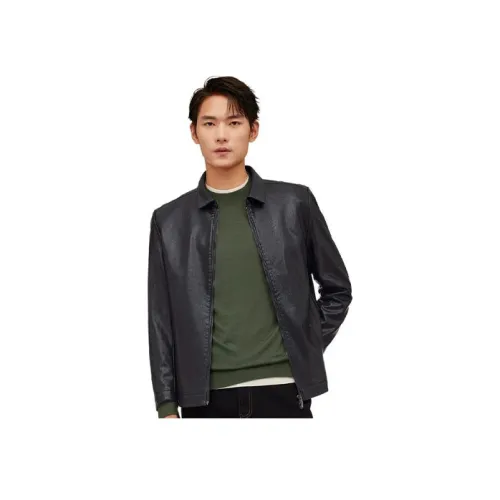 레드빈 블랙 남성 가죽 자켓
