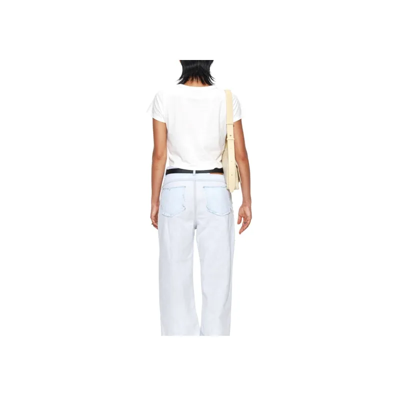 MATIN KIM Women's Logo Crop Top White-4
