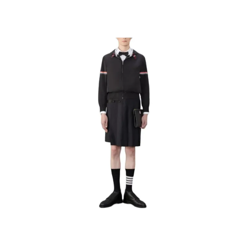 THOM BROWNE Stripe Detailed Zip Up Jacket-3